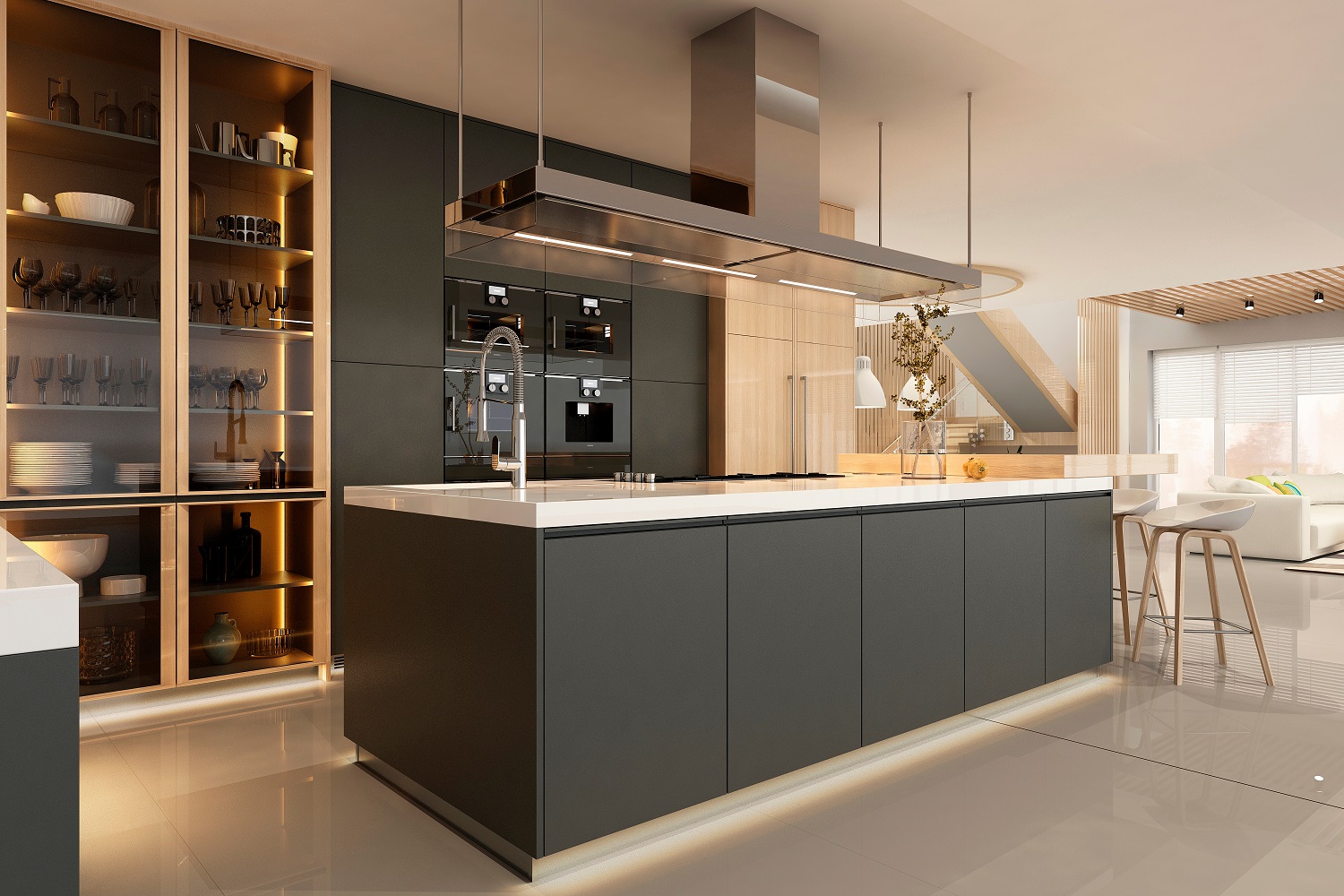 Luxury modular kitchen design in modern Bangalore interiors by Gruhanza