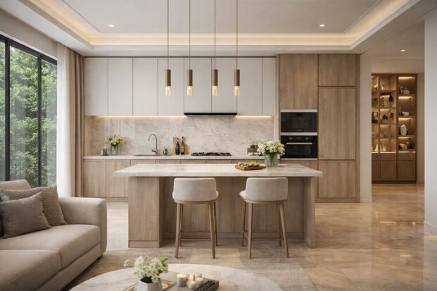 Luxury modern kitchen in a Bangalore home