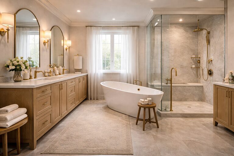 Spa inspired bathroom interior