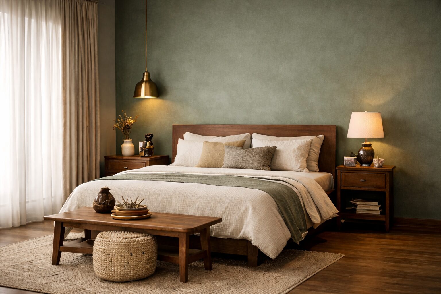 Sage green bedroom